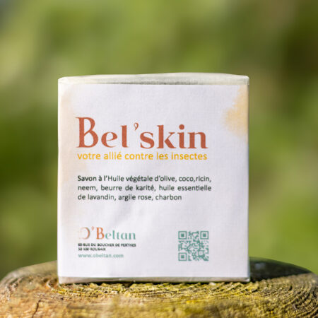 savon solide anti-insectes naturel pour chevaux Bel'Skin, fabriqué en France par O'Beltan